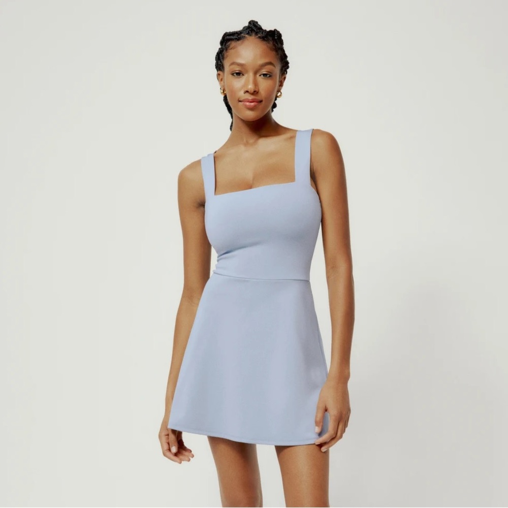 Reformation Farrah Ecomove Active Dress in blue sky Size small